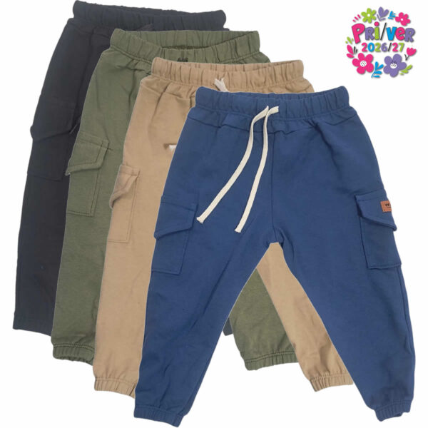 Art 3002 / Pantalon Babucha cargo de Algodon Rustico talle 2 al 5