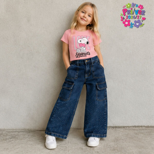 Art 3111 / Jean wild Leg Cargo con Strass talle 4 al 16