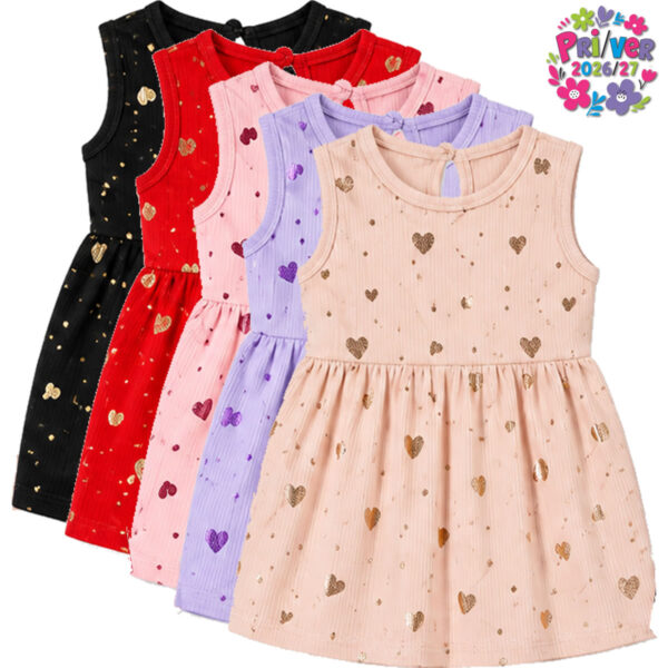 Art 3012 / Vestido Tela Hawai con Glitter talle 2 al 6
