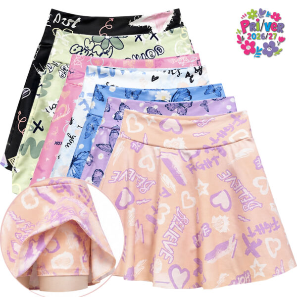 Art 3118 / Pollera Short Biker Retro Lycra Estampado talle 6 al 16