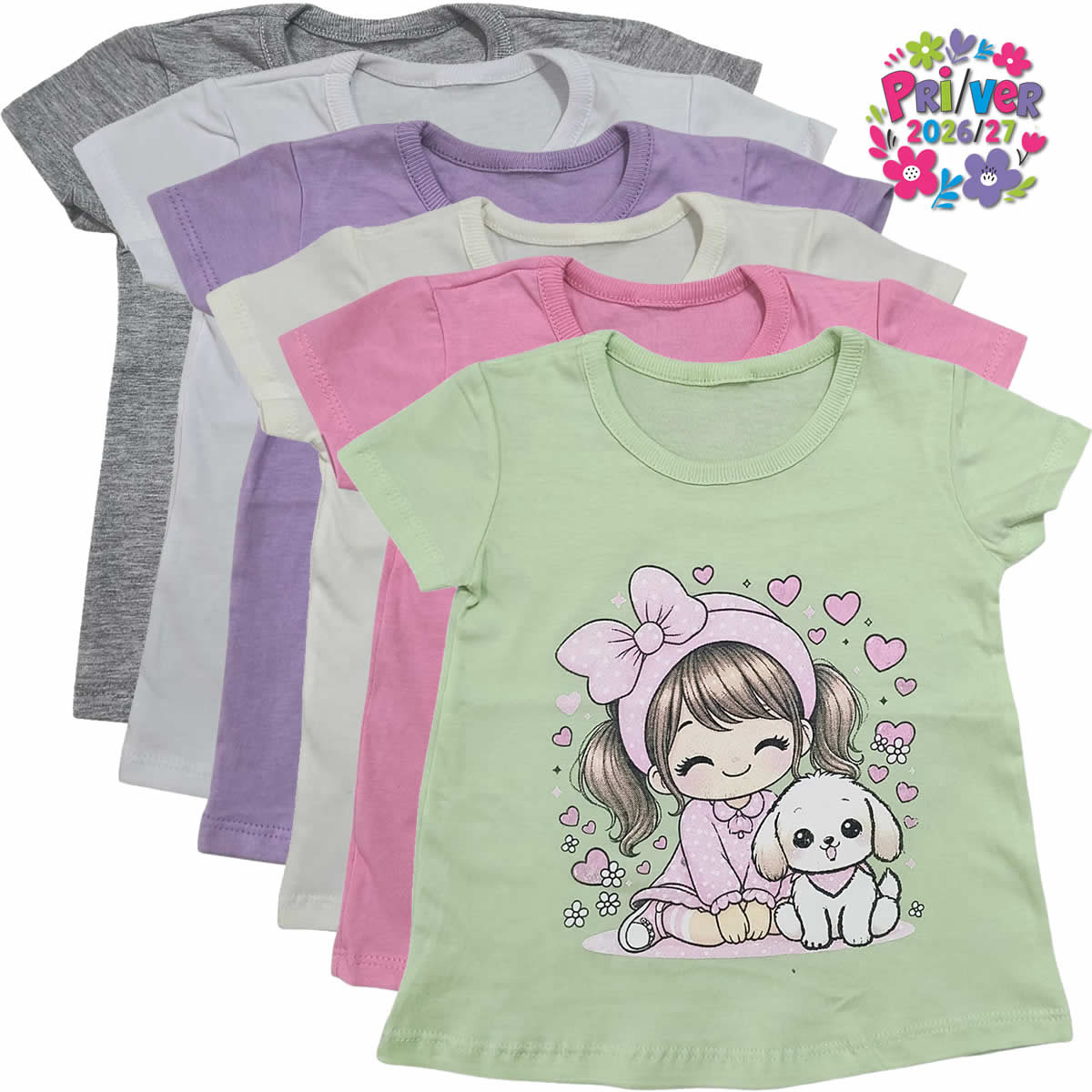 Art 3017-1 / Remeras de Algodon con Estampa Talle 2 al 6
