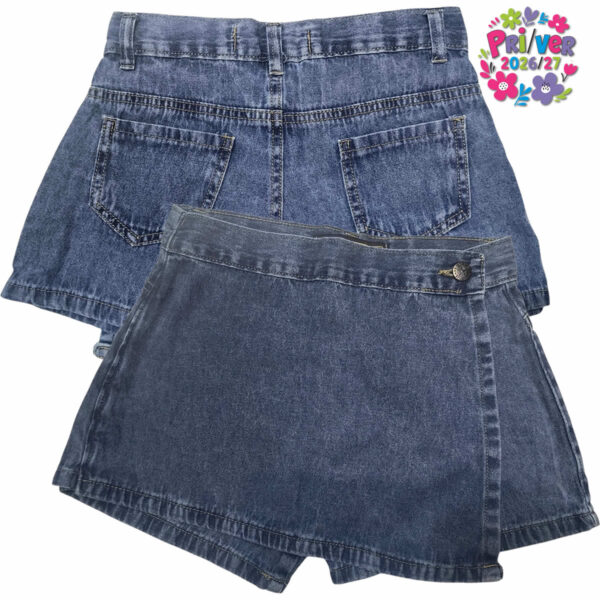 Art 3126 / Short Pollera Jean talle 4 al 16